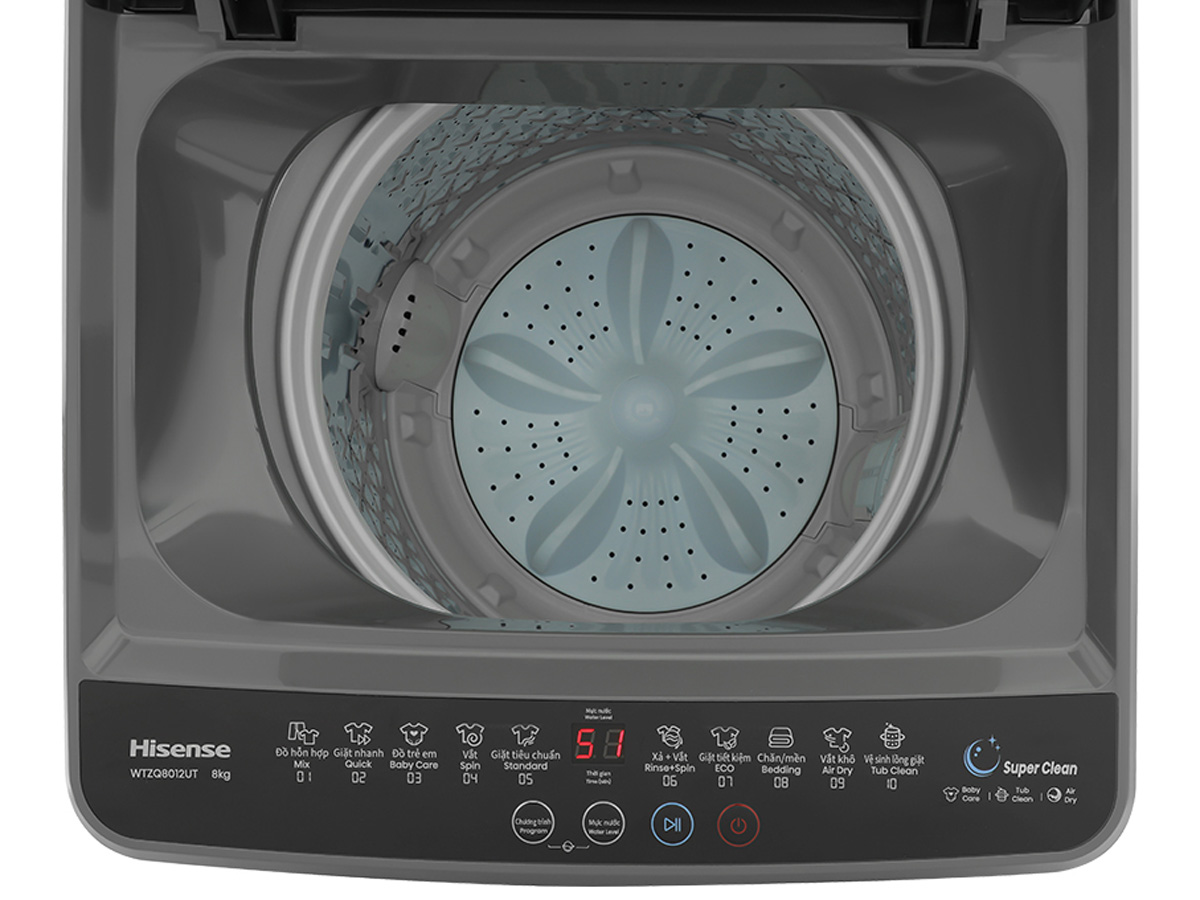 Máy giặt Hisense 8kg WTZQ8012UT cửa trên