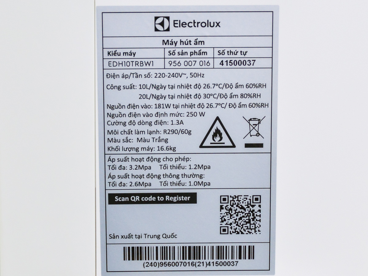 Máy hút ẩm Electrolux UltimateHome 300 EDH10TRBW1