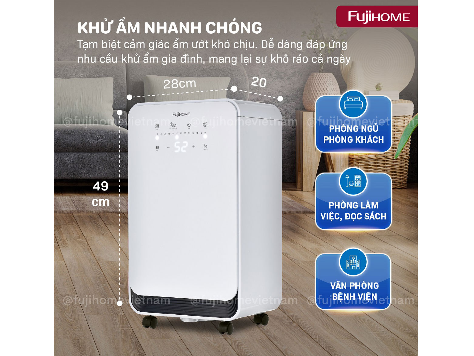 Máy hút ẩm Fujihome DH12NEW 12 lít/ngày