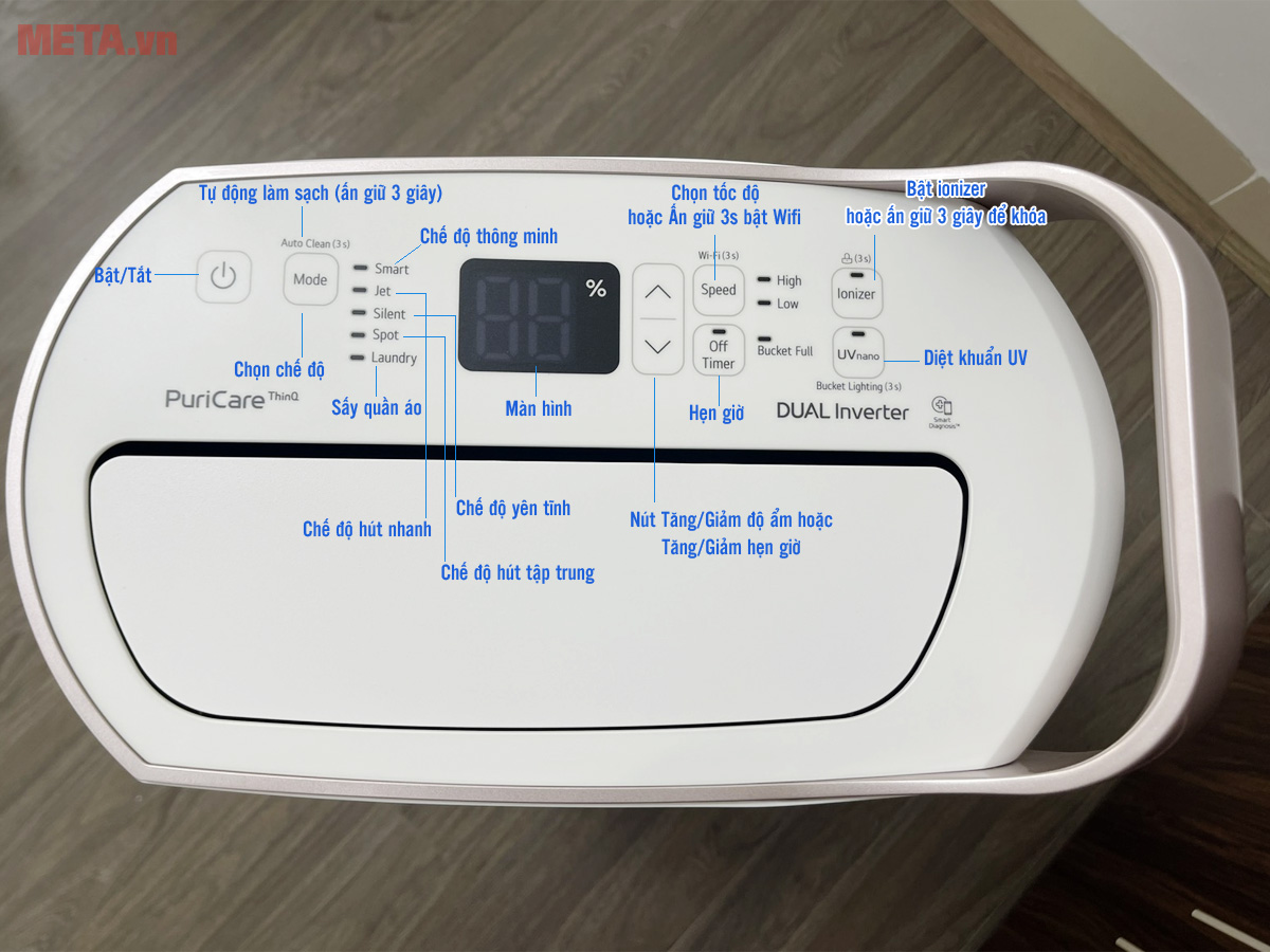 Máy hút ẩm LG Dual Inverter MD19GQGE0