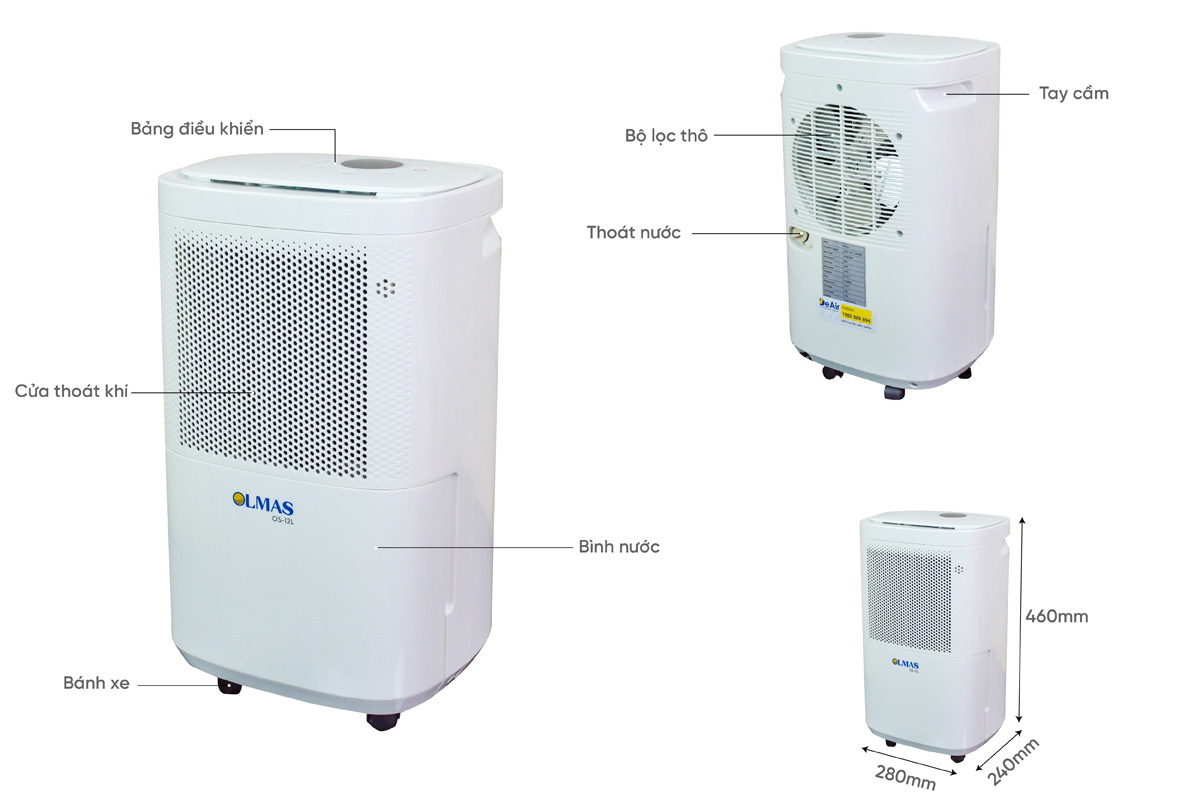 Máy hút ẩm Olmas OS-12L 12 lít/ngày