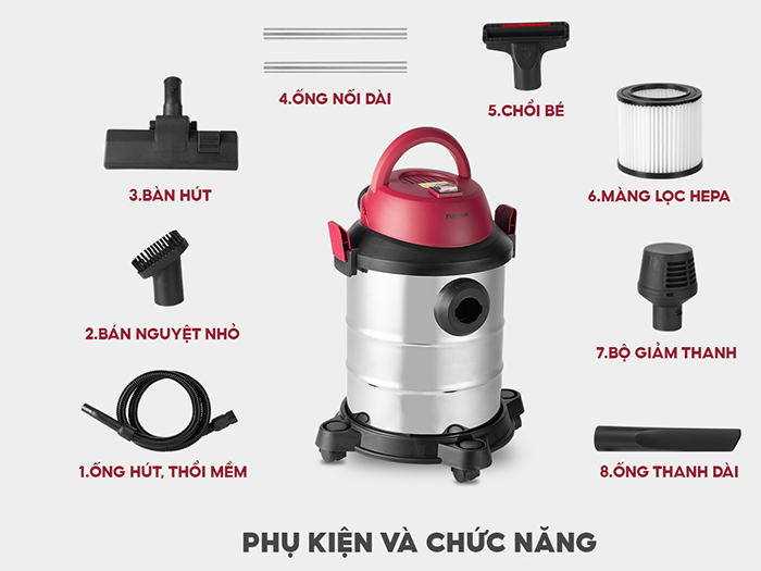 Máy hút bụi khô và ướt Fujihome VC15 có thổi