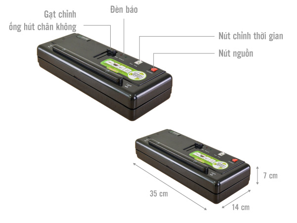 Máy hút chân không không kén túi Spring Green Evolution VC-LEE