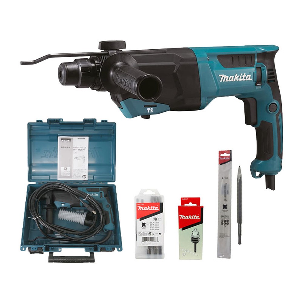 Máy khoan búa 3 chức năng Makita HR2670X5 800W kèm phụ kiện