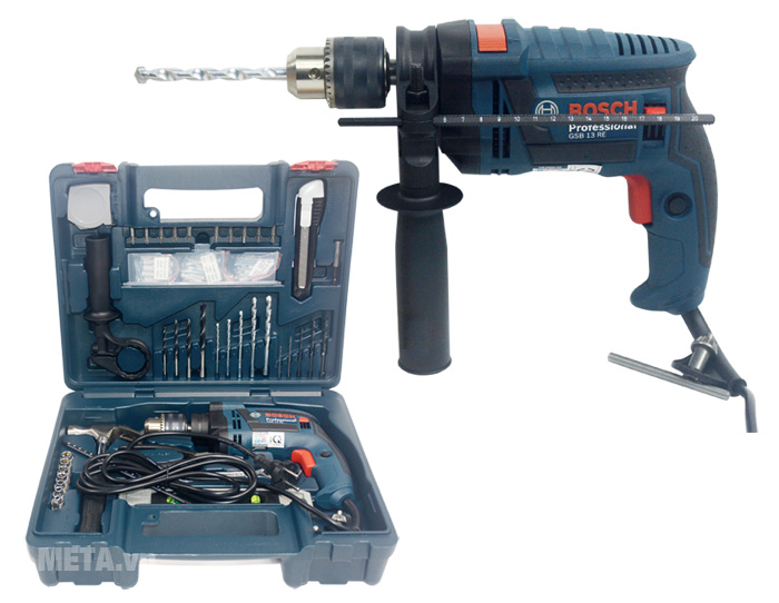 Máy khoan động lực Bosch GSB 13 RE kèm bộ 100 món (06012271K3)