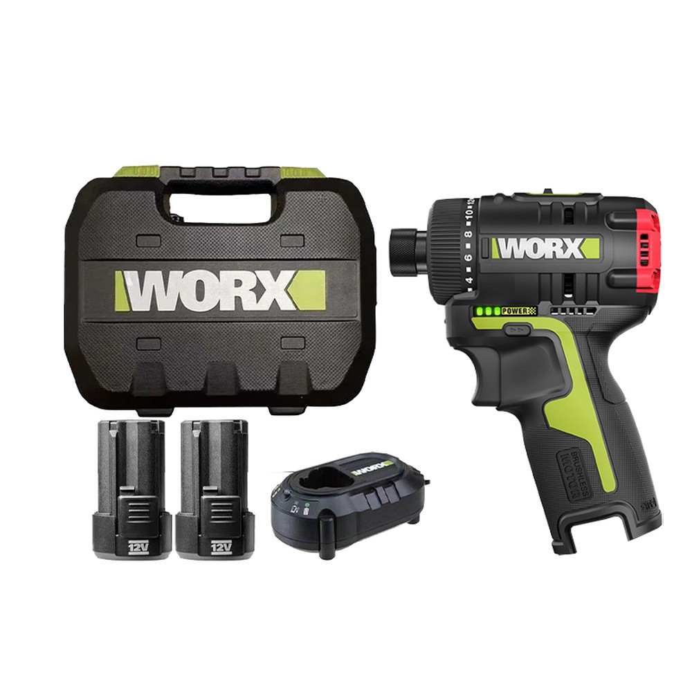 Máy khoan vặn vít dùng pin Worx WU129 12V brushless (kèm 2 pin 2.0Ah, 1 sạc)
