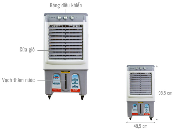 Máy làm mát không khí Sunhouse SHD7744 bình 40 lít, 125W, làm mát đến 40m²
