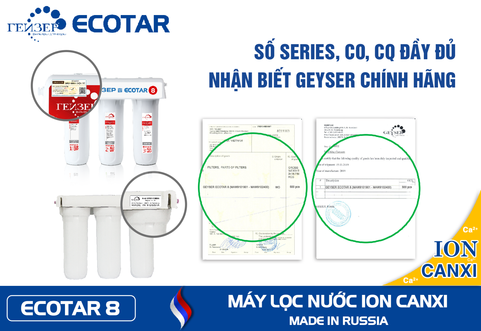 Máy lọc nước ion Canxi Geyser Ecotar 8