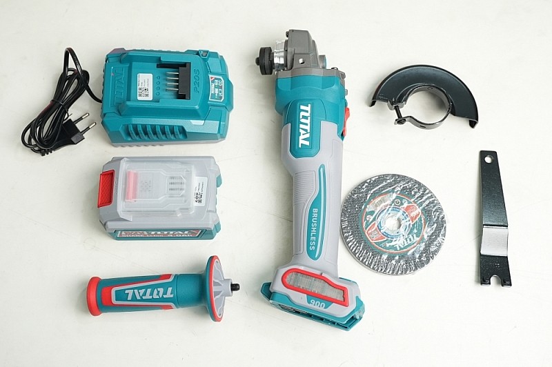 Máy mài góc dùng pin 20V Total TAGLI261021 đá 100 mm (kèm 1 pin 4.0Ah, 1 sạc)