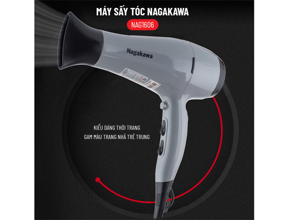 Máy sấy tóc tạo ion âm Nagakawa NAG1606 2000W