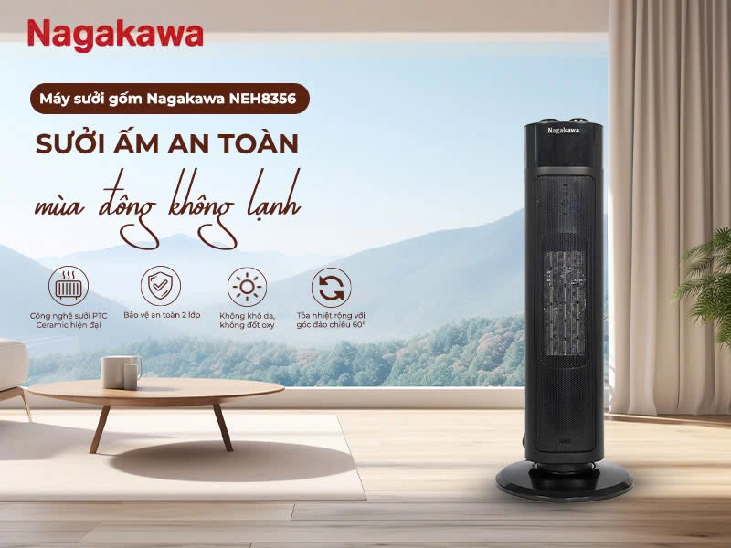 Máy sưởi gốm Nagakawa NEH8356 2.000W