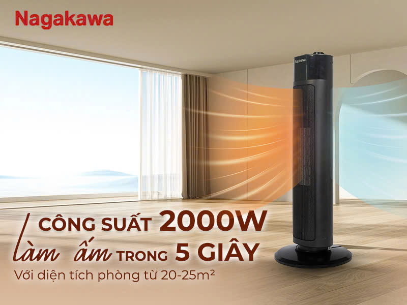 Máy sưởi gốm Nagakawa NEH8356 2.000W
