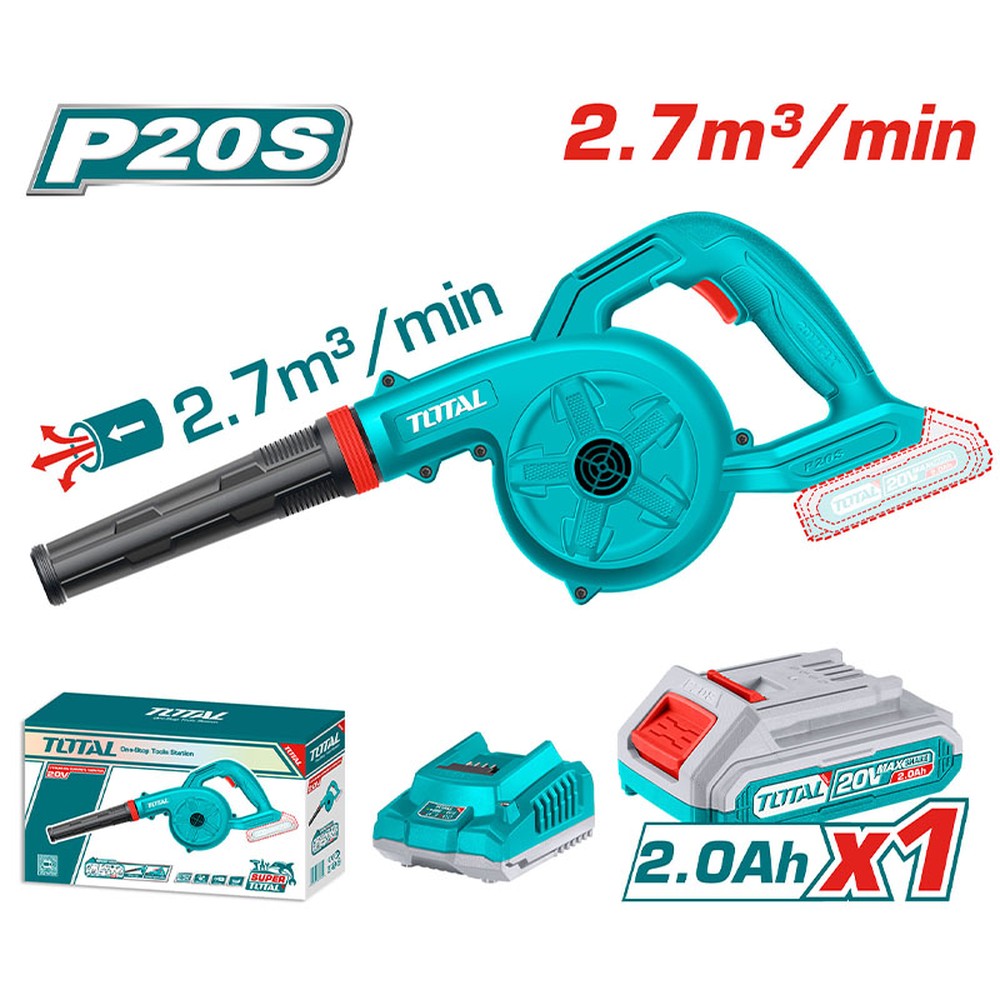 Máy thổi dùng pin Total TABLI200281 20V 2,7 m³/phút (1 pin 2.0Ah, sạc)