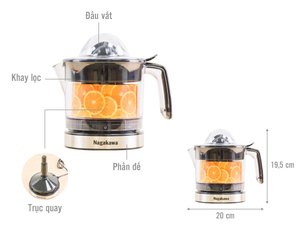 Máy vắt cam điện Nagakawa NAG0814 750ml