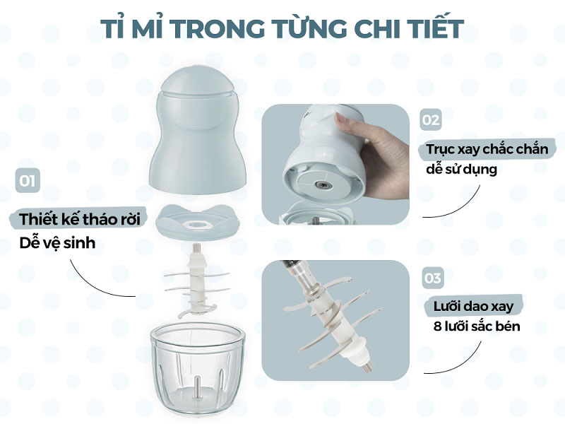 Máy xay ăn dặm Bear GR-B03V8 300ml