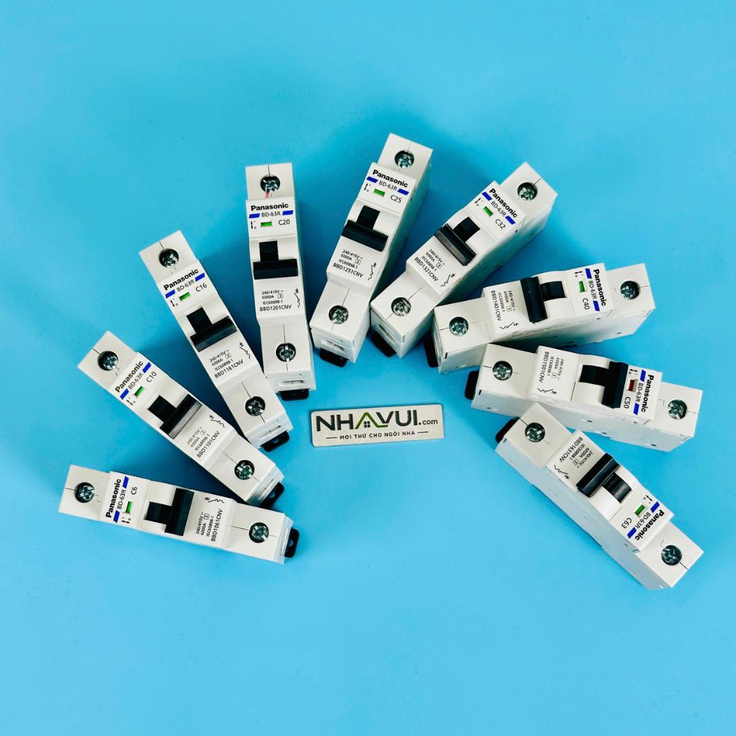 MCB cầu dao tự động DIN Panasonic 1P-1E C Curve 6kA