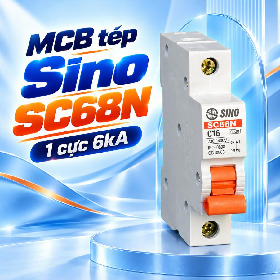 MCB tép Sino SC68N 1 cực 6kA