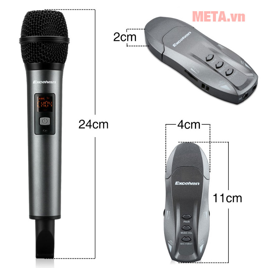 Micro karaoke không dây Excelvan K18V (1 mic, VHF)