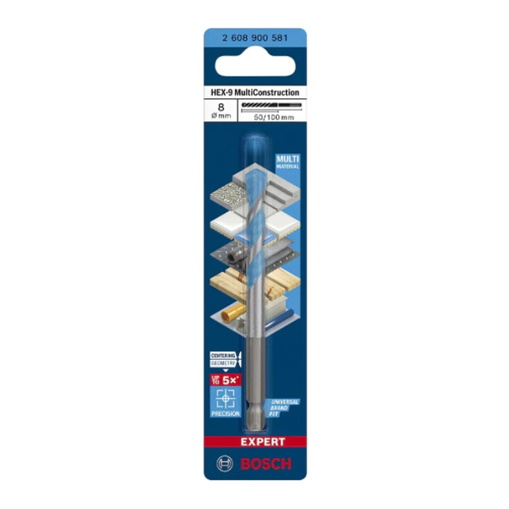 Mũi khoan đa năng Bosch HEX-9 2608900581 – 8 x 60 x 100 mm, chuôi lục giác 1/4"