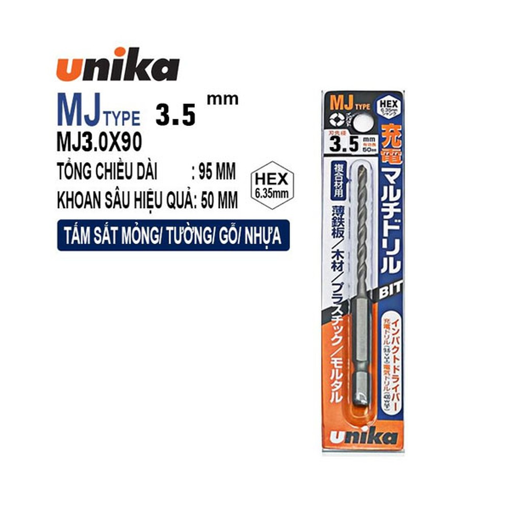 Mũi khoan đa năng Unika MJ3.5x90 3,5 x 90 mm chuôi lục giác
