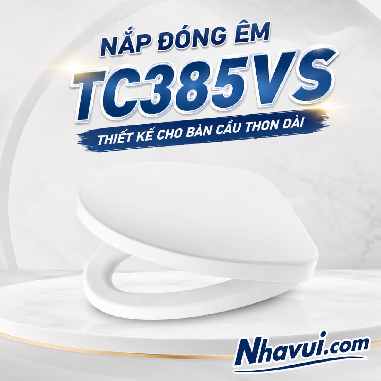 Nắp đóng êm TOTO TC385VS thiết kế thon dài cho bàn cầu