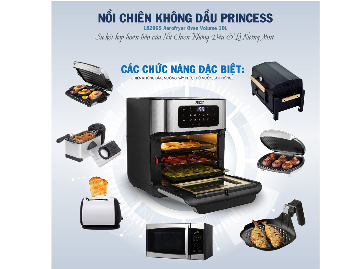Nồi chiên không dầu đa năng Princess 182065 10 lít