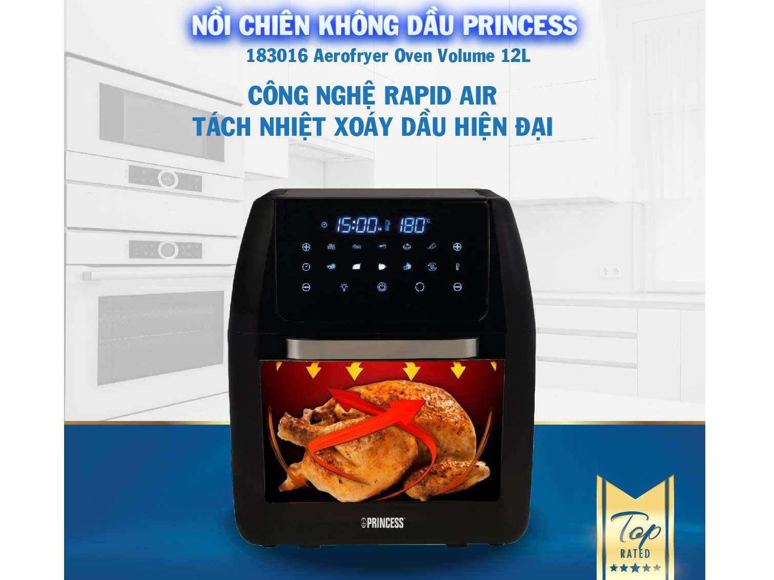 Nồi chiên không dầu đa năng Princess 183016 12 lít