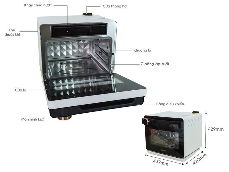 Nồi chiên không dầu kèm hấp 2GOOD S100 20 lít