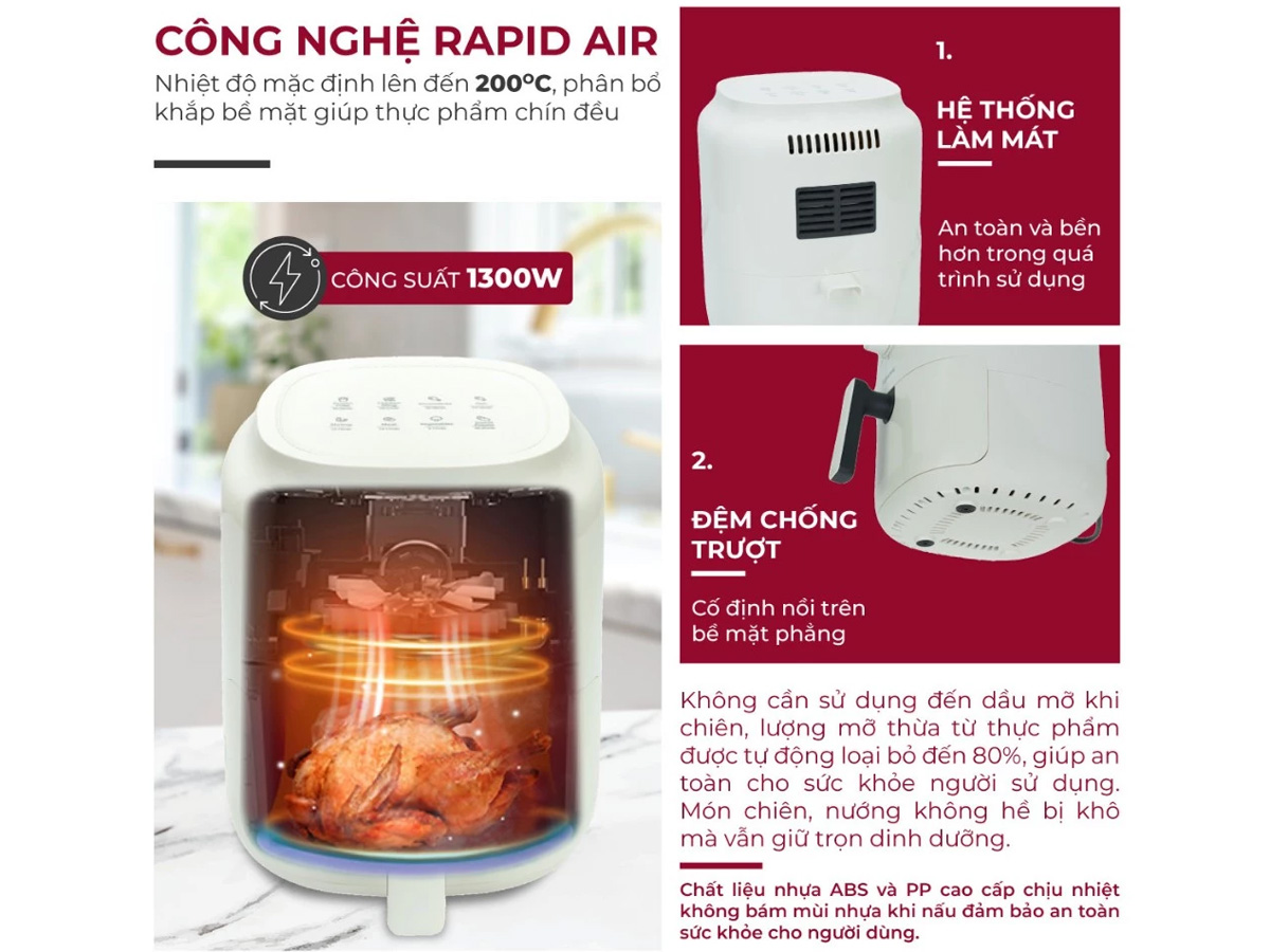 Nồi chiên không dầu mini Fujihome A3 3,2 lít