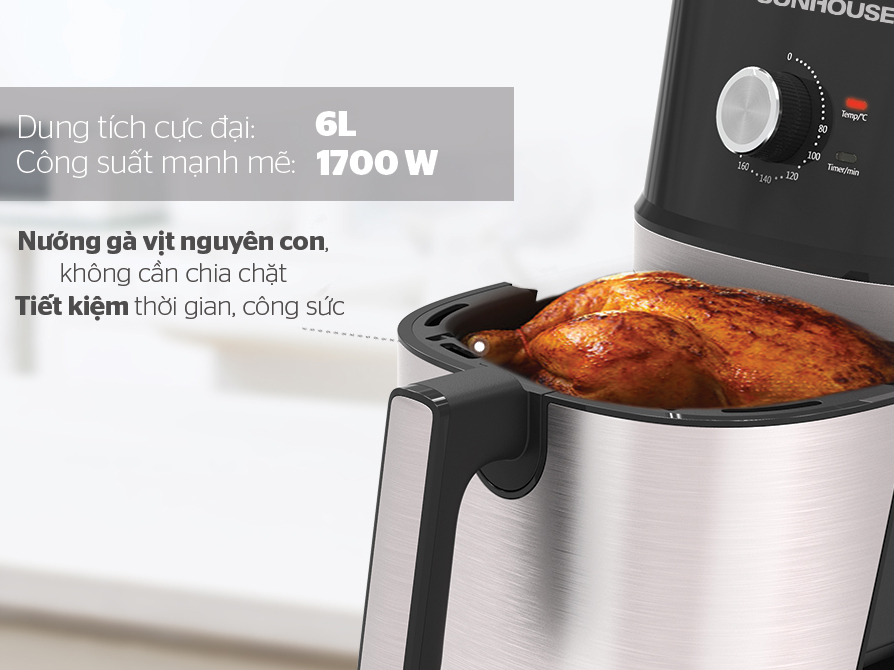 Nồi chiên không dầu Sunhouse SHD4027 6 lít
