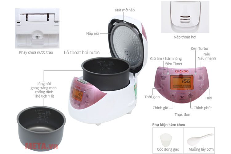 Nồi cơm điện tử Cuckoo CR-0631F 1 lít