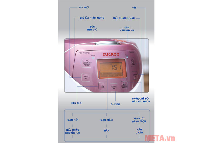 Nồi cơm điện tử Cuckoo CR-0631F 1 lít