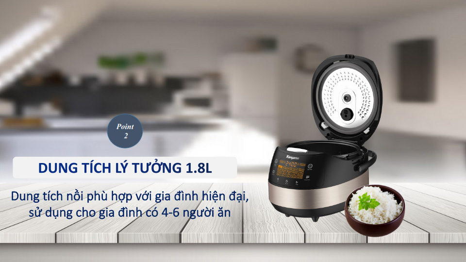 Nồi cơm điện tử Kangaroo KG18DR8 1,8 lít