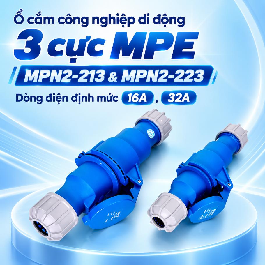 Ổ cắm công nghiệp di động 3 cực MPE MPN2