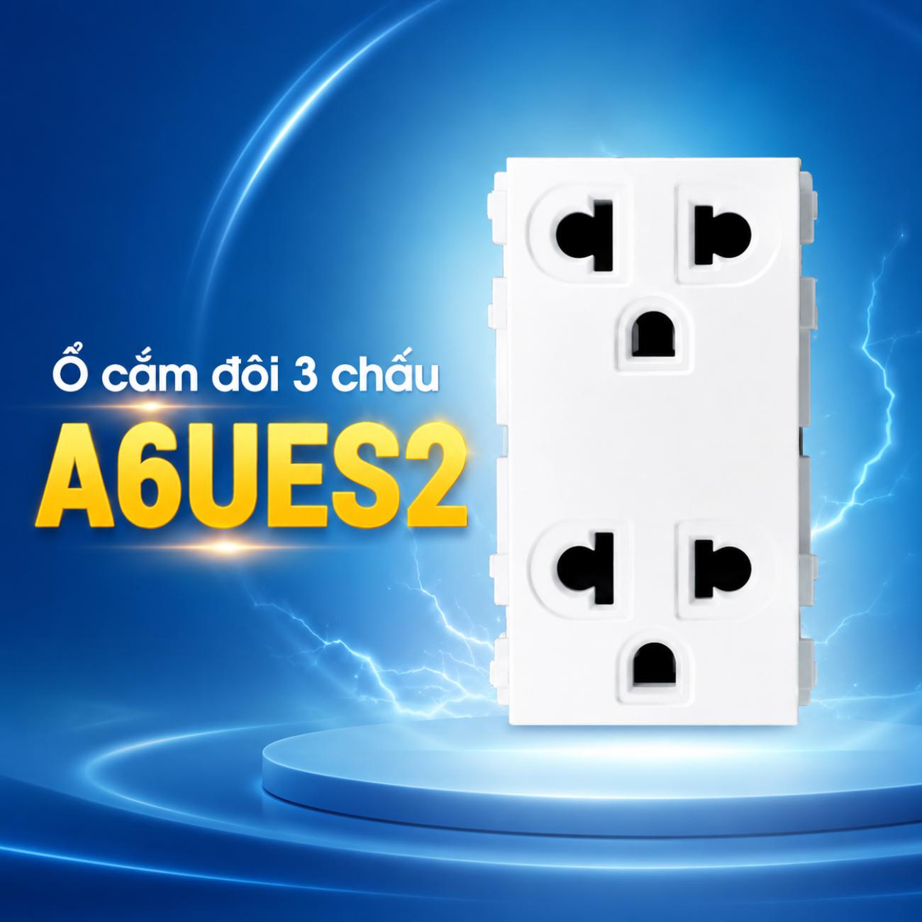 Ổ cắm đôi 3 chấu MPE A6UES2