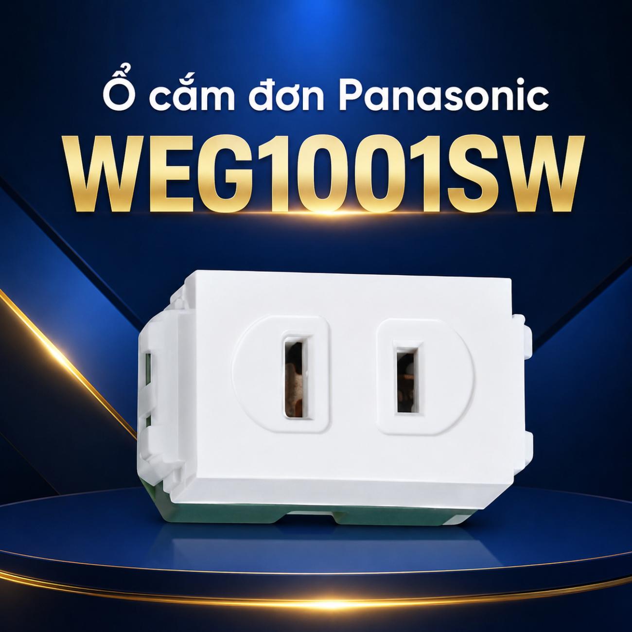 Ổ cắm đơn Panasonic dùng cho phích cắm dẹp 250VAC-16A