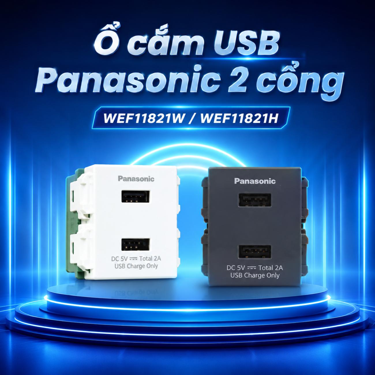 Ổ cắm USB Panasonic 2 cổng / 2-Port USB Charger