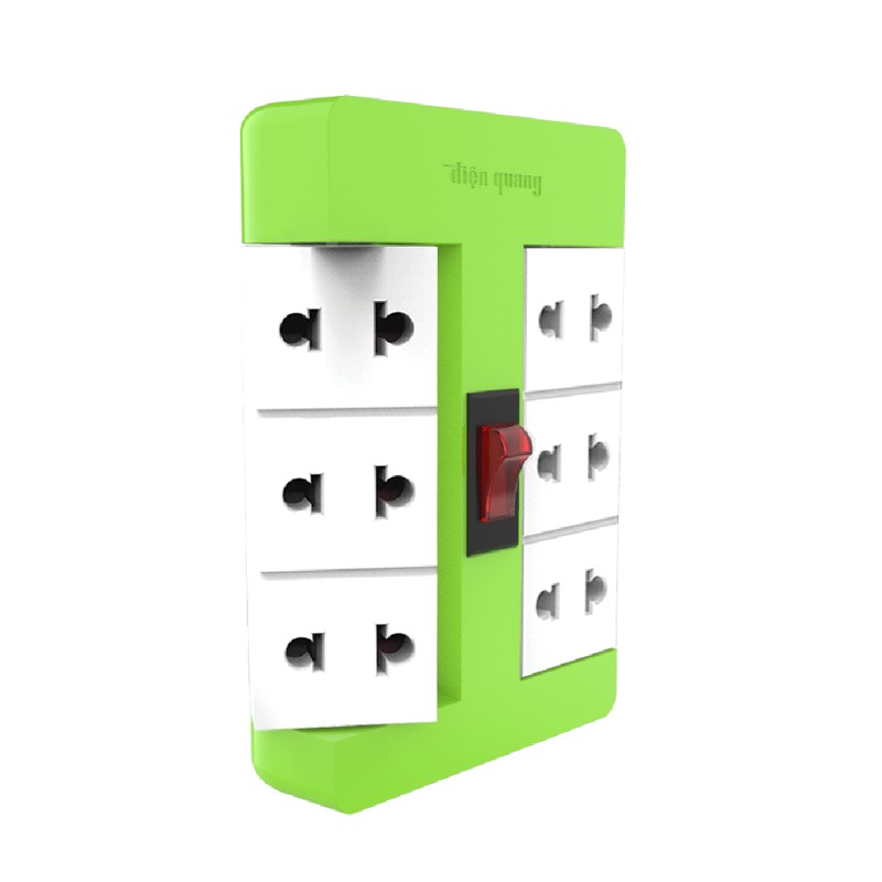 Ổ cắm xoay 90° Điện Quang ĐQ ESK RT 6 (6 lỗ)