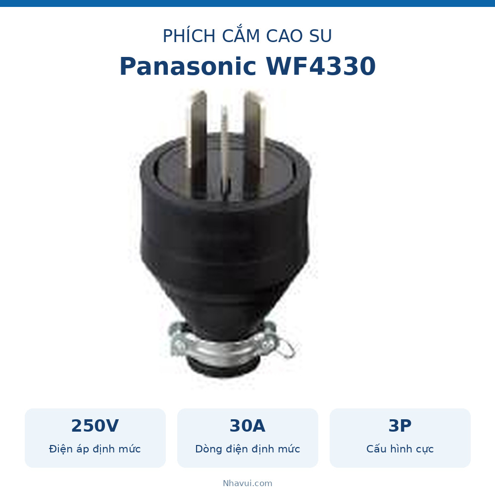 Phích cắm cao su Panasonic WF4330 250V 30A 3P không chống nước