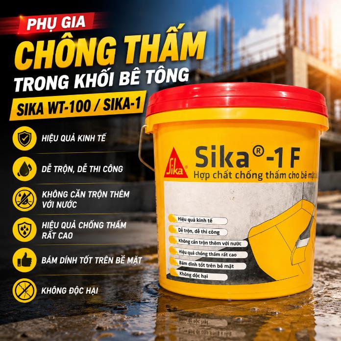 Phụ gia chống thấm trong khối bê tông Sika WT-100 / Sika-1