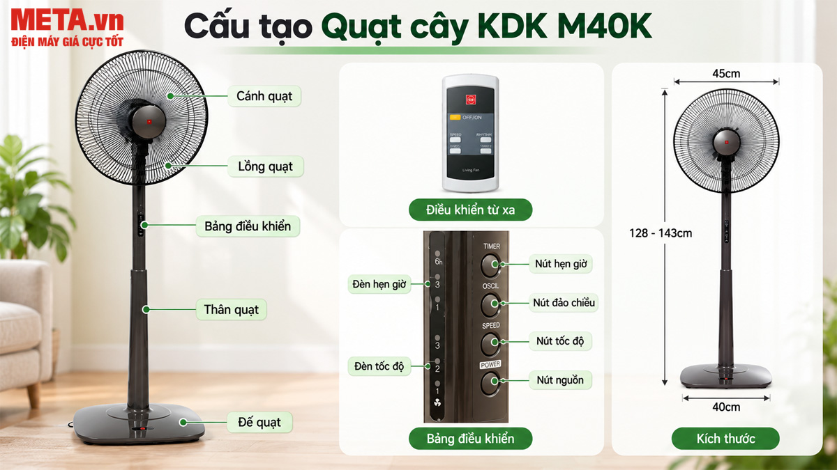 Quạt cây KDK M40K