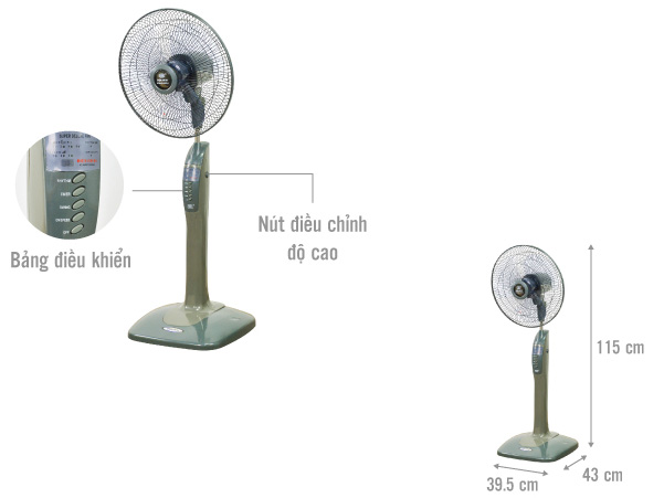 Quạt đứng điều khiển từ xa Điện Cơ 91 QĐ-KMA