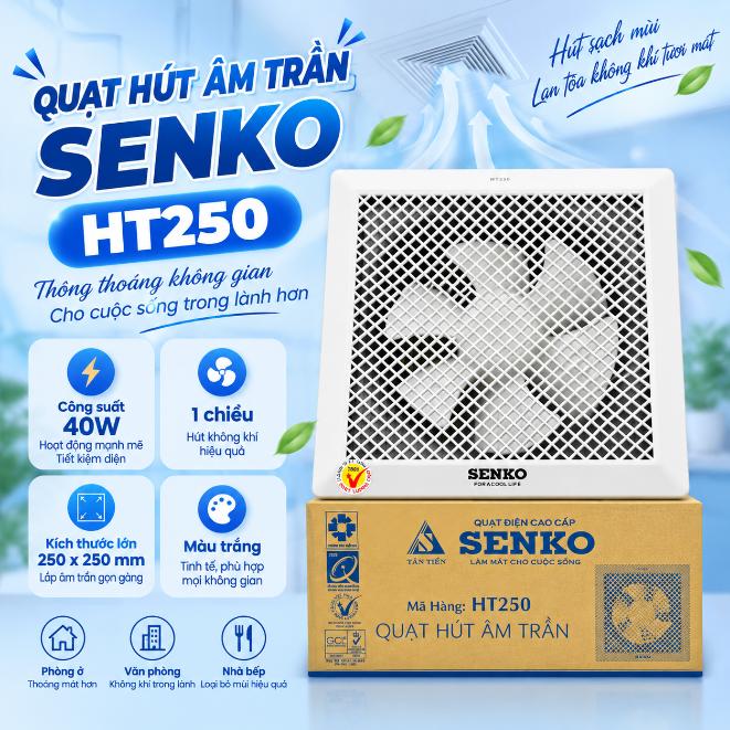 Quạt hút âm trần Senko HT250 40W 1 chiều màu trắng