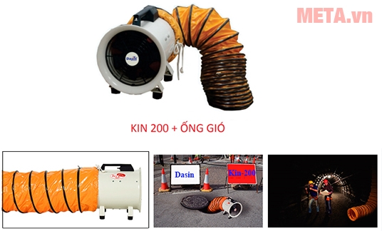 Quạt hút thông gió nối ống Dasin KIN-200