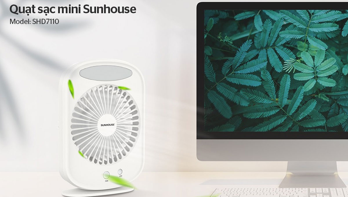 Quạt sạc mini Sunhouse SHD7110