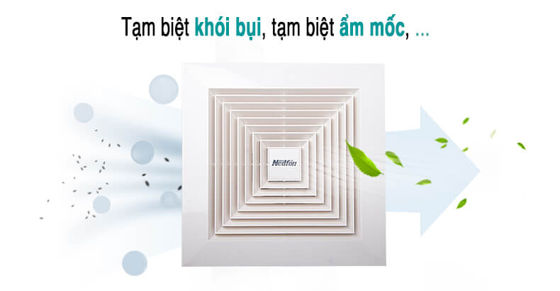 Quạt thông gió gắn trần Nedfon BPT nối ống cho nhà vệ sinh