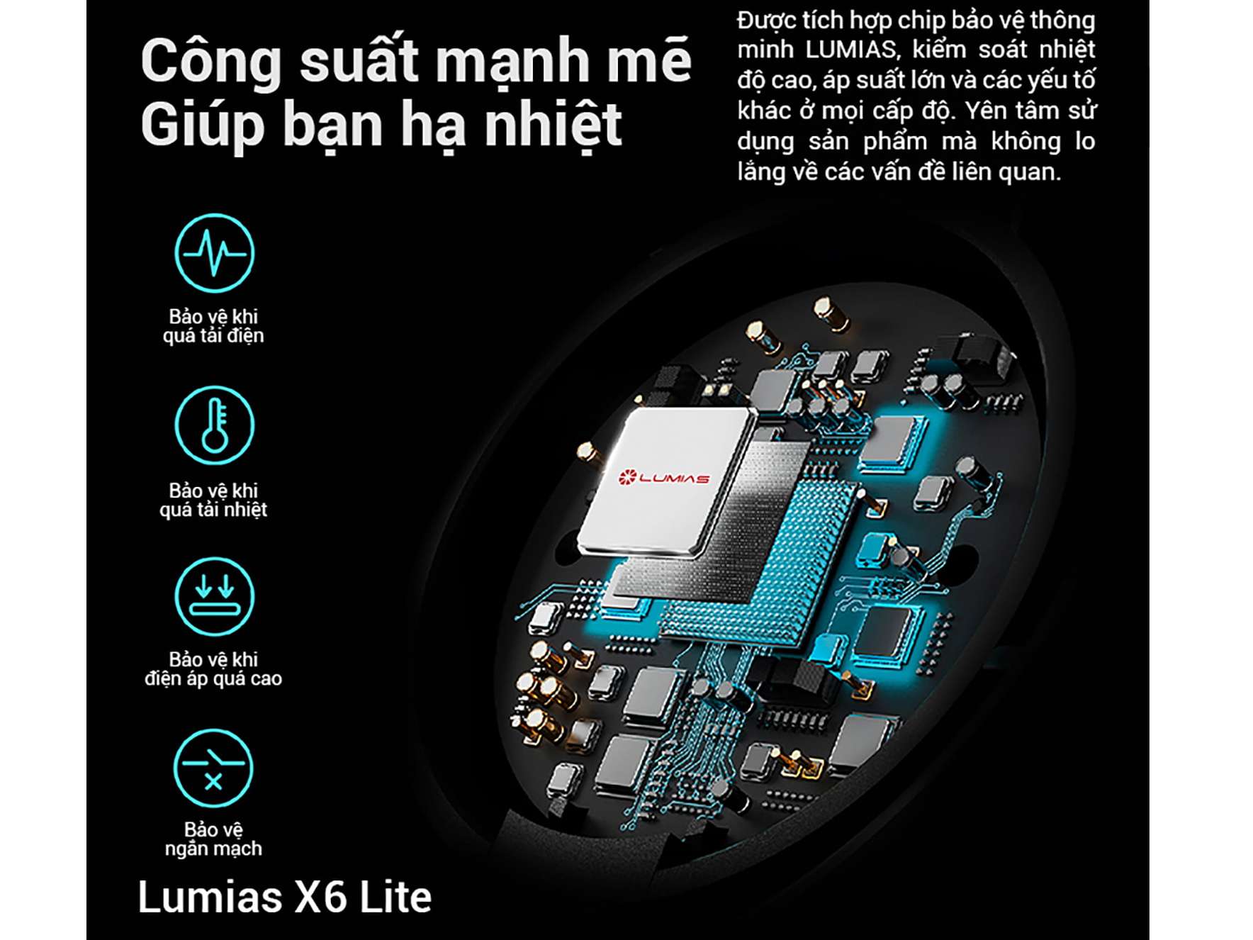 Quạt tích điện cầm tay Lumias X6 Lite