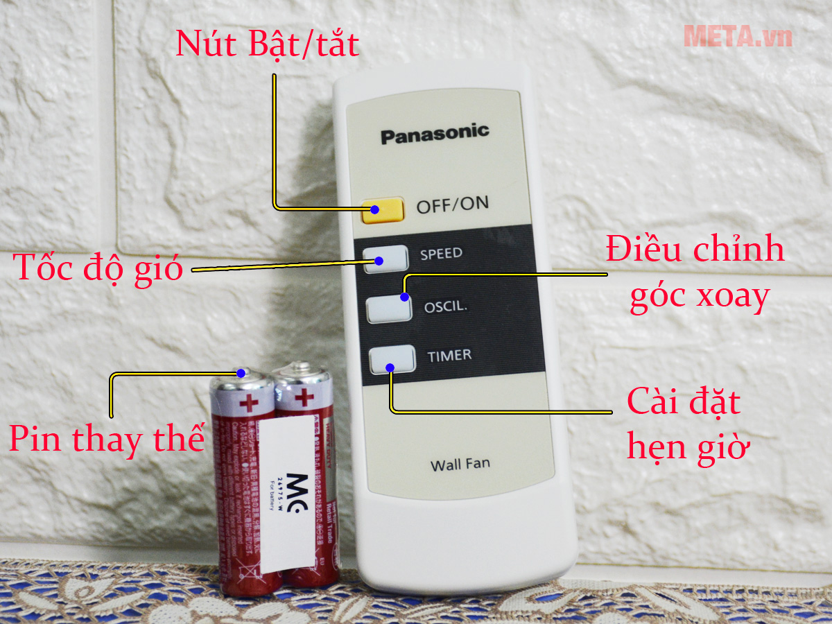 Quạt treo tường Panasonic F-409M có điều khiển
