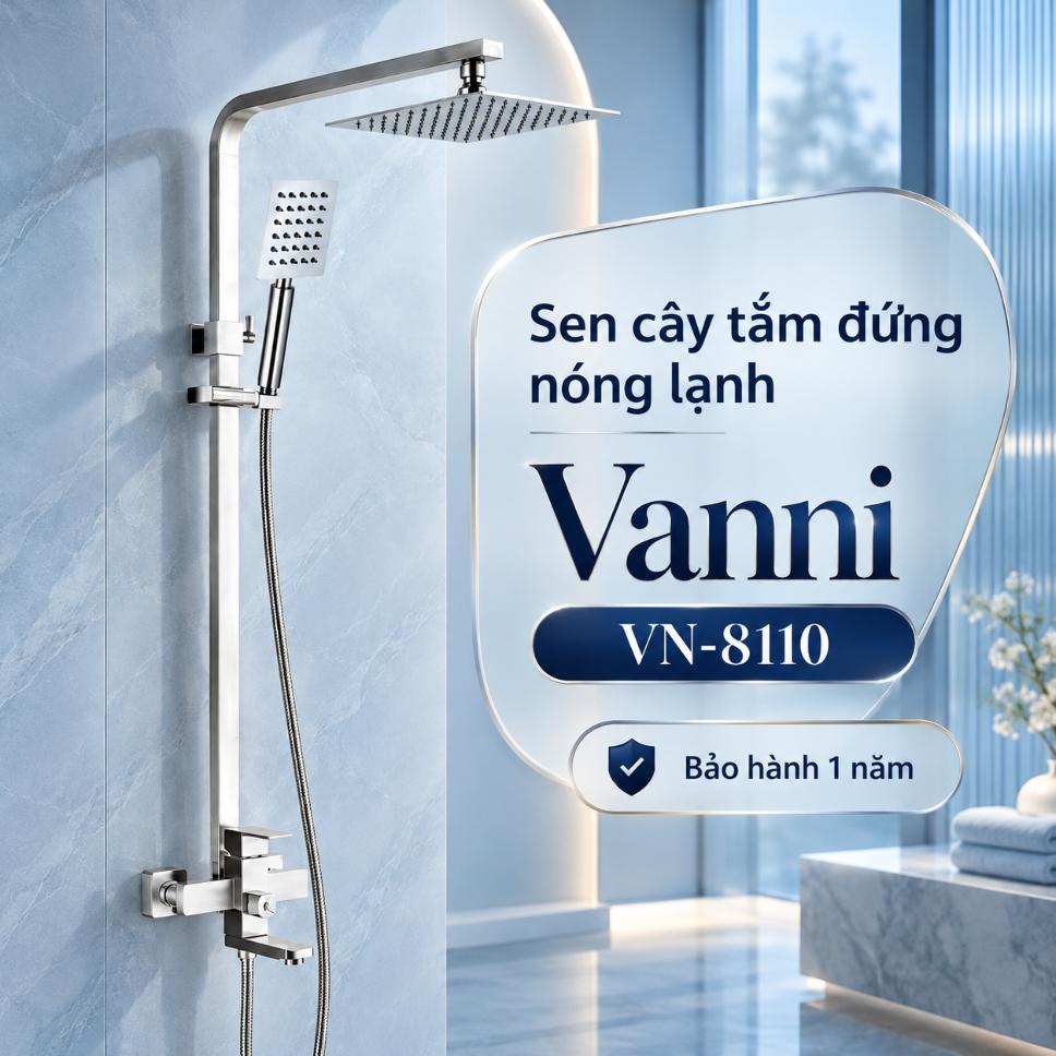 Sen cây tắm đứng nóng lạnh Vanni VN-8110 Inox 304 3 chế độ