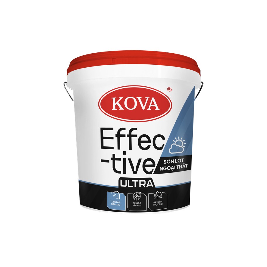 Sơn lót ngoại thất kháng kiềm KOVA Effective Ultra che lấp cao, phù hợp vùng biển